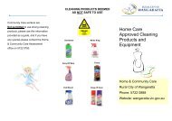 Home Care Approved Cleaning Products and Equipment