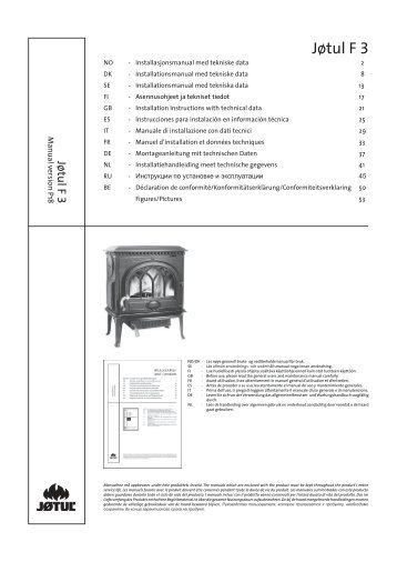 Manual de instalaÃ§Ã£o - JÃ¸tul stoves and fireplaces