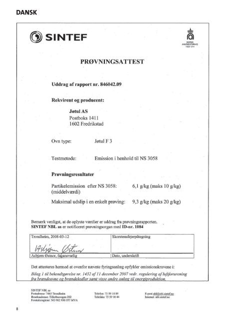 Manual de instalaÃ§Ã£o - JÃ¸tul stoves and fireplaces