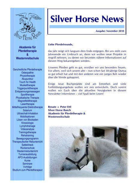 Silver Horse News - silverhorseranch
