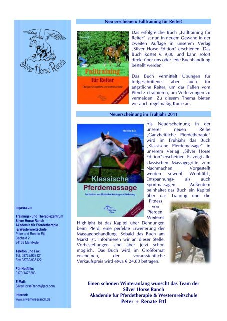 Silver Horse News - silverhorseranch