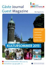 GÃ¤stejournal als PDF herunterladen - Urlaub Lutherstadt Wittenberg