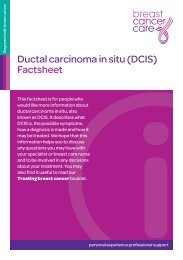 Ductal carcinoma in situ (DCIS) Factsheet - Breast Cancer Care