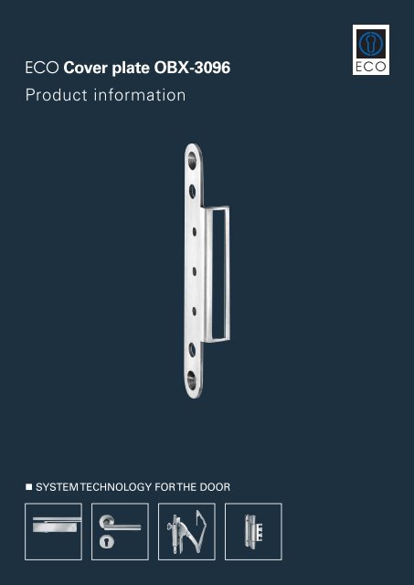 ECO Cover plate OBX-3096 Product information - ECO-Schulte