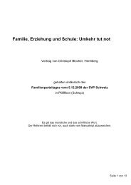 Familie, Erziehung und Schule: Umkehr tut not - Christoph Blocher