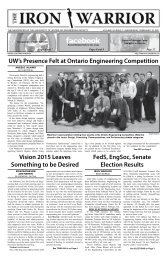 W11 Issue 3 - The Iron Warrior - University of Waterloo