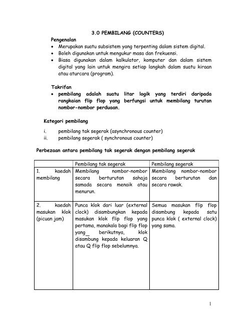 1 3 0 Pembilang Counters Pengenalan A Merupakan Suatu