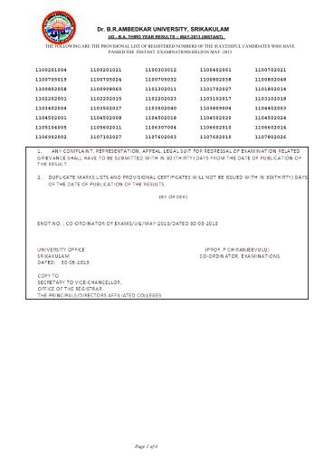 degree iii-year instant results: april-2013 - Dr.BR Ambedkar University