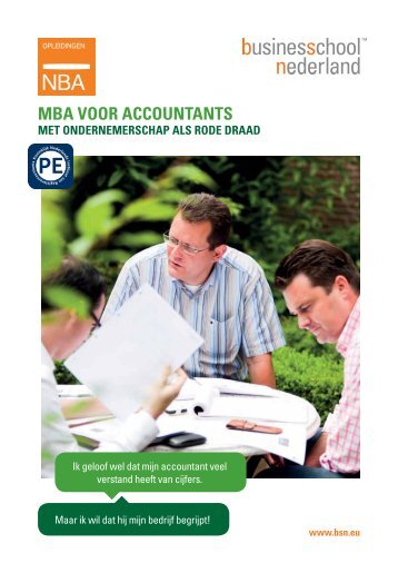 MBA VOOR ACCOUNTANTS - Business School Netherlands
