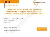 Global and China Micro Gas Generator Market Size, Analysis, Growth, Trends, Industry 2014