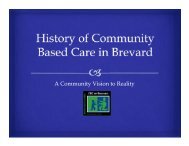 History of Community Based Care - Brevard Family Partnership