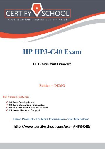 HP3-C40 CertifySchool Exam Actual Questions (PDF)