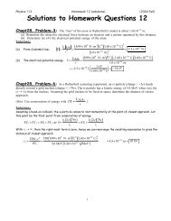 Solutions to Homework Questions 12