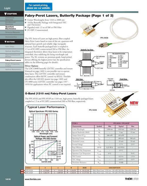 Catalog Page Thorlabs