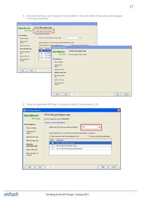 QuickBooks 2010 - Get Ready for the VAT Change 04 Jan 2011