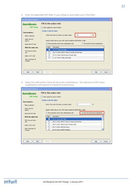 QuickBooks 2010 - Get Ready for the VAT Change 04 Jan 2011