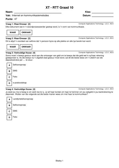 Rtt Code 10 XT - RTT Graad 10