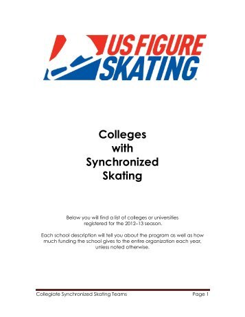 Colleges with Synchronized Skating Programs - US Figure Skating