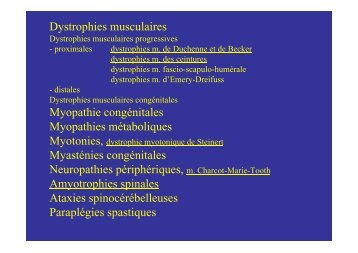 Dystrophies musculaires Myopathie congÃ©nitales Myopathies ...