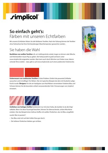 So einfach geht's: Färben mit unseren Echtfarben - Simplicol