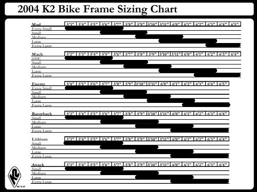 K2 Helmet Size Chart