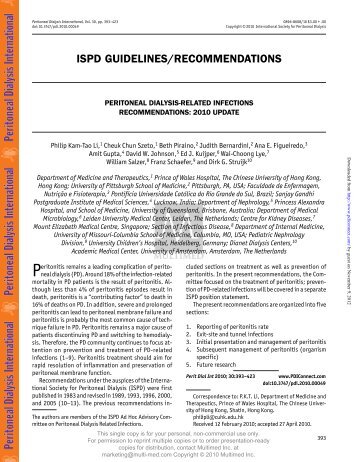 ispd guidelines/recommendations - Peritoneal Dialysis International