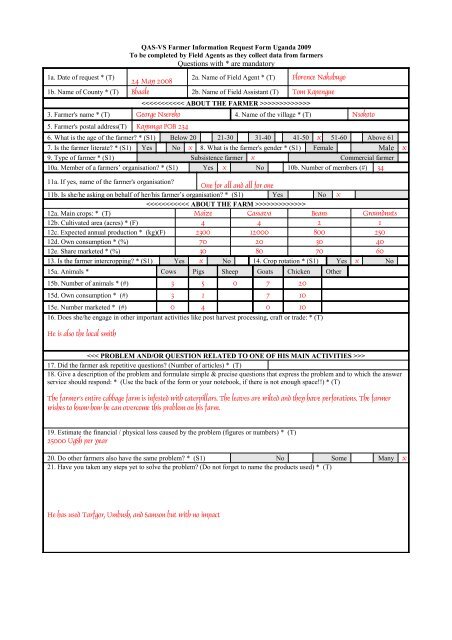 Farmer Information Request Form (to be completed by FAs ... - eRails