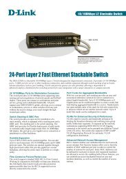 24-Port Layer 2 Fast Ethernet Stackable Switch - D-Link