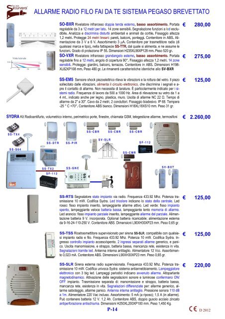 Listino 2012 per il sito in formato PDF - Sbeco.it