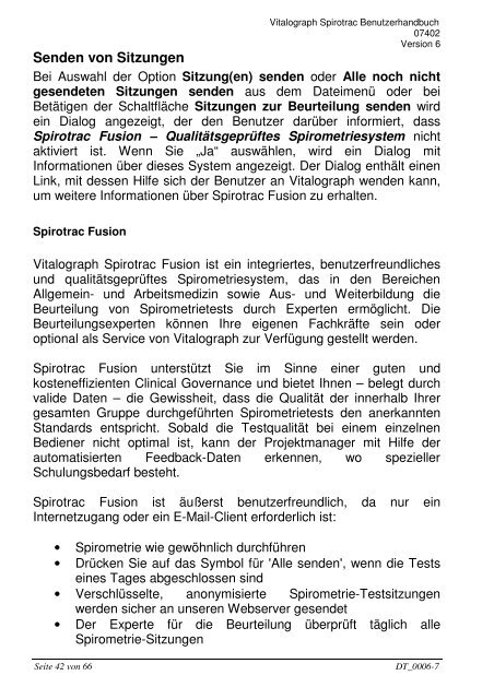 Benutzerhandbuch Spirotrac V Software ab 1.08 (PDF ... - Vitalograph