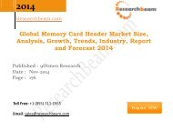 Global Memory Card Header Market Size, Analysis, Growth, Trends, Industry, Report and Forecast 2014
