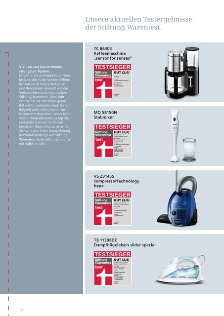 Preisliste Consumer Products 2012 - Siemens Hausgeräte