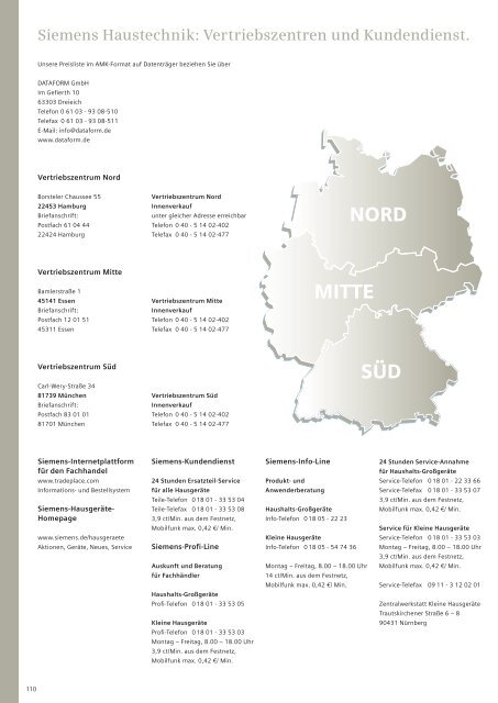 Preisliste Consumer Products 2012 - Siemens Hausgeräte