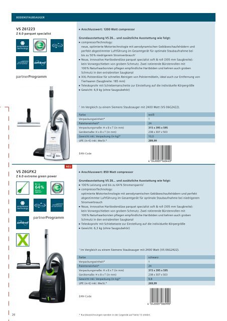 Preisliste Consumer Products 2012 - Siemens Hausgeräte