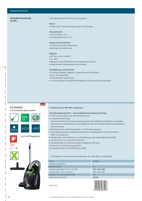 Preisliste Consumer Products 2012 - Siemens Hausgeräte