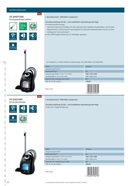 Preisliste Consumer Products 2012 - Siemens Hausgeräte