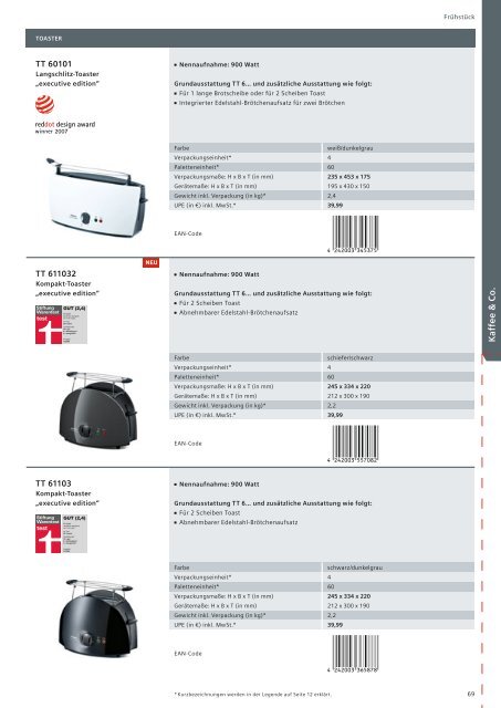 Preisliste Consumer Products 2012 - Siemens Hausgeräte