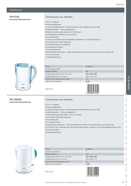 Preisliste Consumer Products 2012 - Siemens Hausgeräte