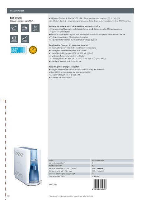 Preisliste Consumer Products 2012 - Siemens Hausgeräte