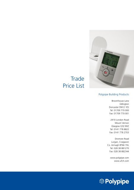 Underfloor Heating Products Trade Price List - Brands of Watford