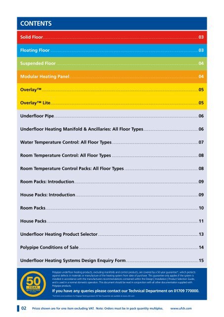 Underfloor Heating Products Trade Price List - Brands of Watford