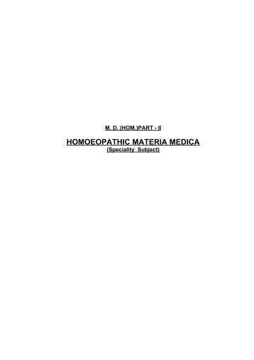 HOMOEOPATHIC MATERIA MEDICA - Similima