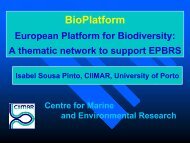 BioPlatform-European Platform for Biodiversity: A thematic ... - RTD