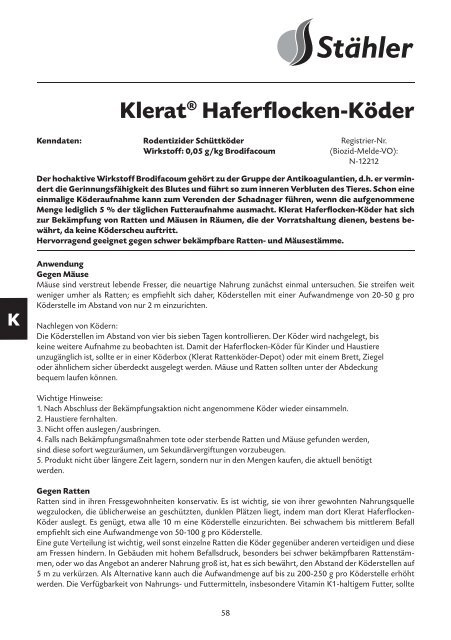 (LGK) des Verbandes der Che- mischen Industrie ... - Schneckenprofi