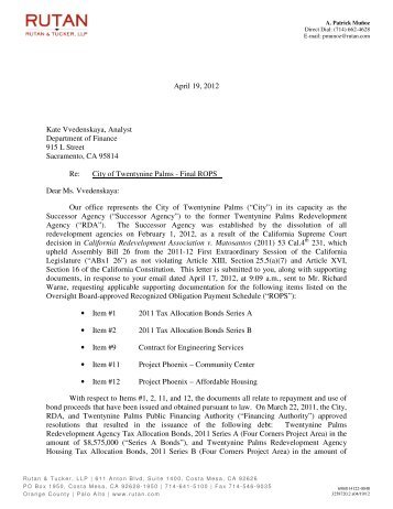 response letter from Rutan & Tucker.