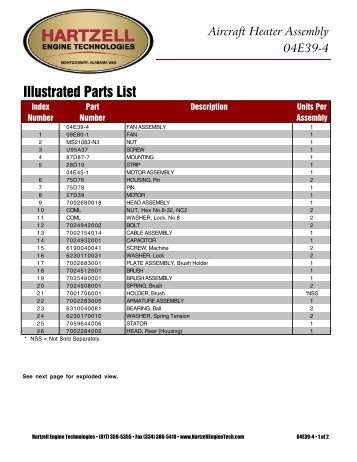 Illustrated Parts List - Hartzell Engine Technologies