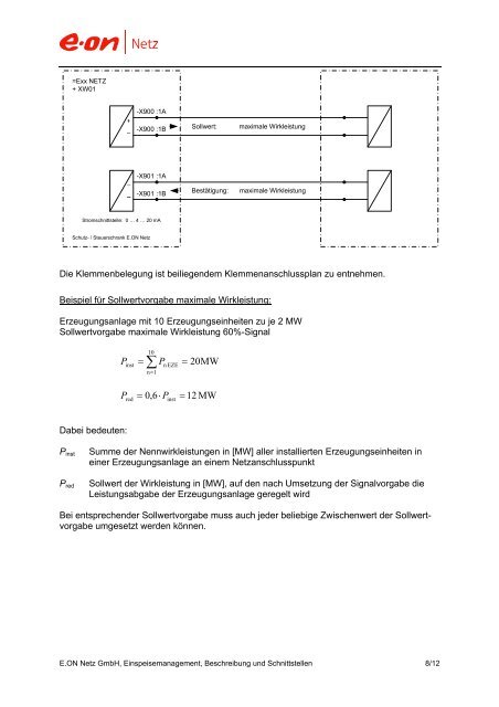 Einspeisemanagement - Beschreibung und ... - E.ON Netz GmbH