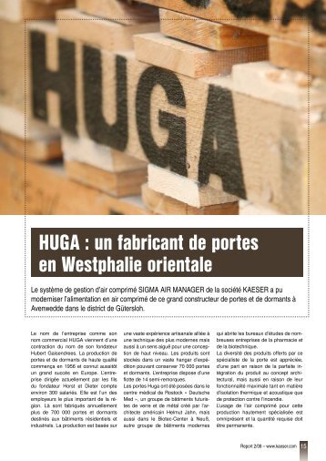 HUGA : un fabricant de portes en Westphalie orientale - Kaeser