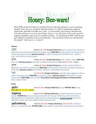 Honey: Bee-ware! - Yahuah Is Life