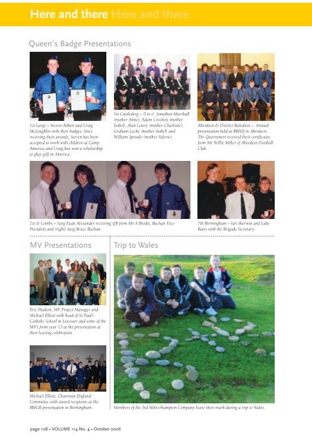 October 2006 - The Boys' Brigade